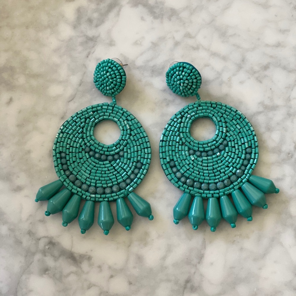 Kenneth Jay Lane turquoise Statement Earrings